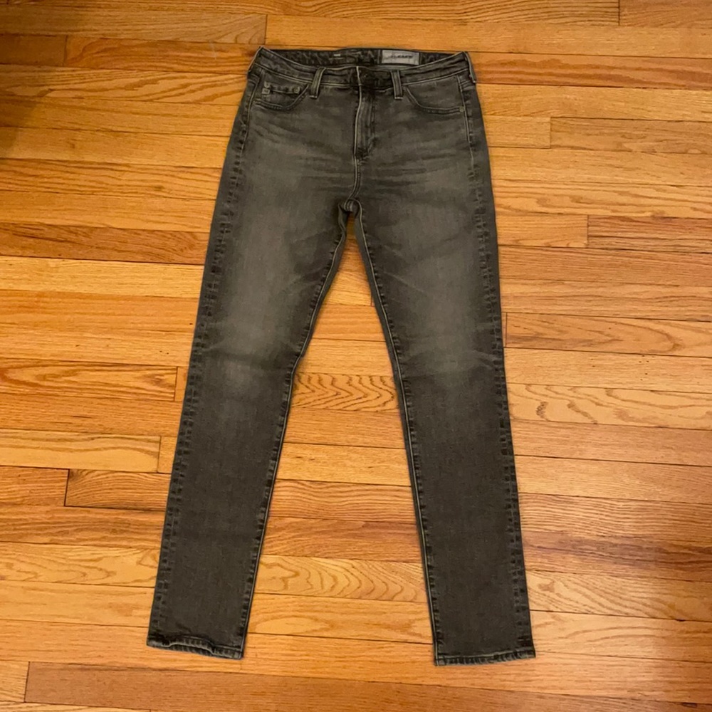 AG Mid-Rise Cigarette Grey Jeans